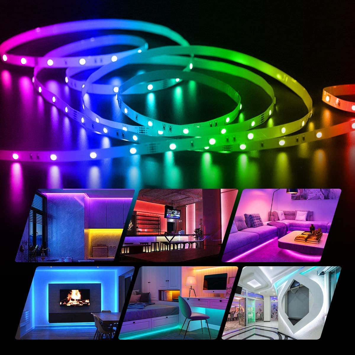 Tiras de luzes LED Bluetooth WIFI com controlador flexível RGB 5050