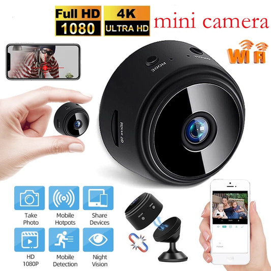 Mini-câmera A9 WiFi 1080p HD com Visão Noturna e Micro Gravador de Voz Sem Fio