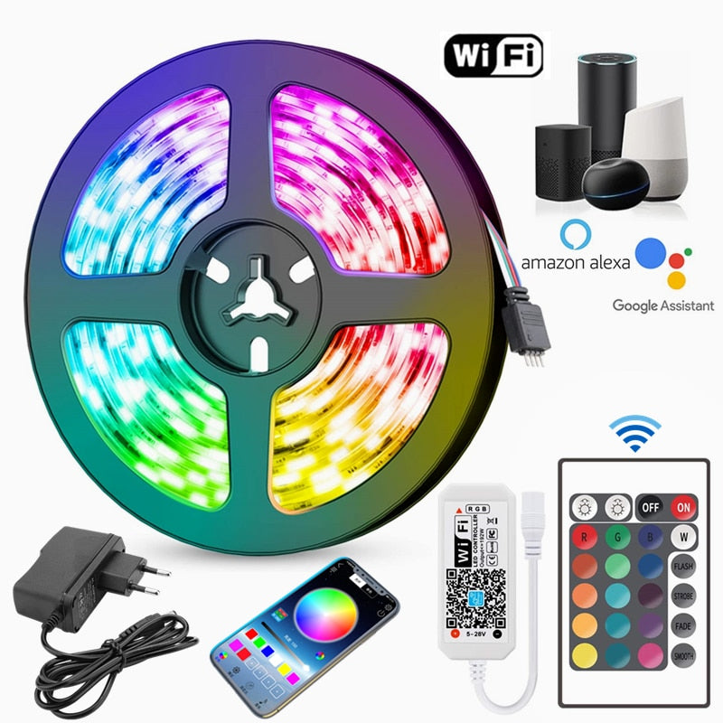 Tiras de luzes LED Bluetooth WIFI com controlador flexível RGB 5050